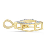 Pandantiv din Argint 925 Placat cu Aur ( 1.89 grame ) cu Diamant Coniac și Topaz Alb 0.21 Carate