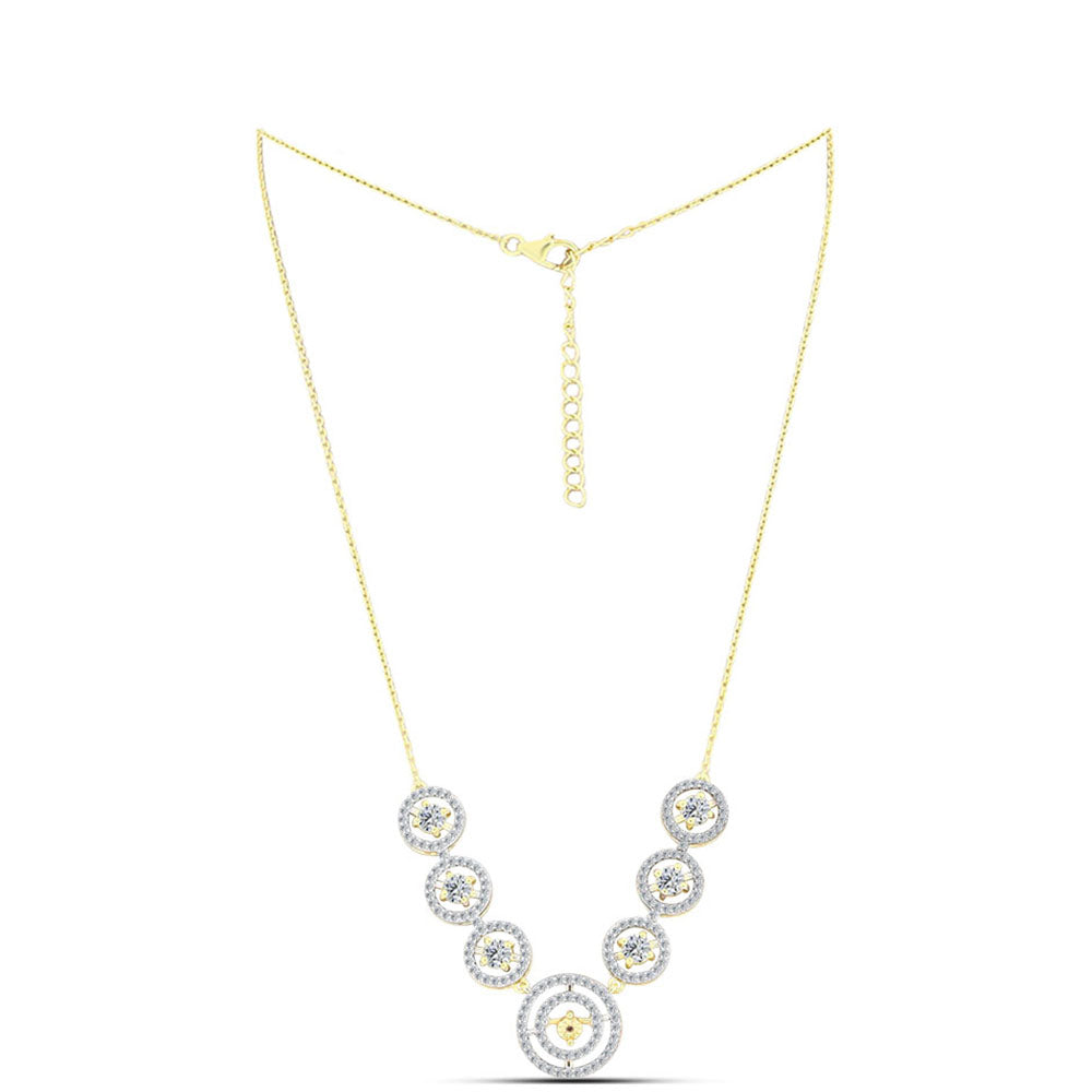 Colier din Argint 925 Placat cu Aur ( 8.04 grame ) cu Diamant Coniac și Topaz Alb 3.12 Carate