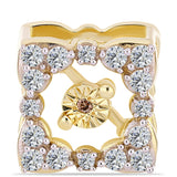 Broşă din Argint 925 Placat cu Aur ( 2.25 grame ) cu Diamant Coniac și Topaz Alb 0.32 Carate