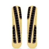 Cercei din Argint 925 Placat cu Aur ( 5.49 grame ) cu Onix Negru 0.57 Carate