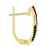 Cercei din Argint 925 Placat cu Aur ( 5.49 grame ) cu Onix Negru 0.57 Carate