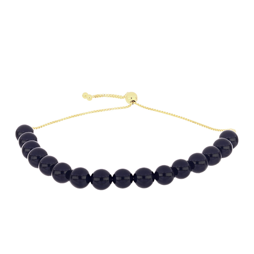 Brățară din Argint 925 Placat cu Aur ( 1.75 grame ) cu Onix Negru 55.65 Carate
