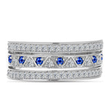 Inel din Argint 925 ( 4.47 grame ) cu Safir Albastru Australian și Topaz Alb 0.69 Carate