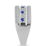 Inel din Argint 925 ( 4.47 grame ) cu Safir Albastru Australian și Topaz Alb 0.69 Carate