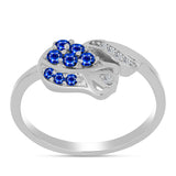 Inel din Argint 925 ( 2.62 grame ) cu Safir Albastru Australian și Topaz Alb 0.37 Carate