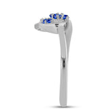 Inel din Argint 925 ( 2.62 grame ) cu Safir Albastru Australian și Topaz Alb 0.37 Carate