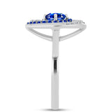 Inel din Argint 925 ( 3.2 grame ) cu Safir Albastru Australian și Topaz Alb 1.12 Carate