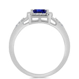 Inel din Argint 925 ( 1.91 grame ) cu Safir Albastru Australian și Topaz Alb 0.28 Carate