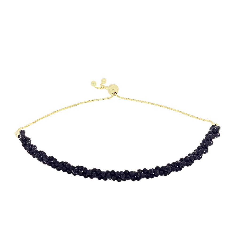Brățară din Argint 925 Placat cu Aur ( 1.75 grame ) cu Onix Negru 17.81 Carate