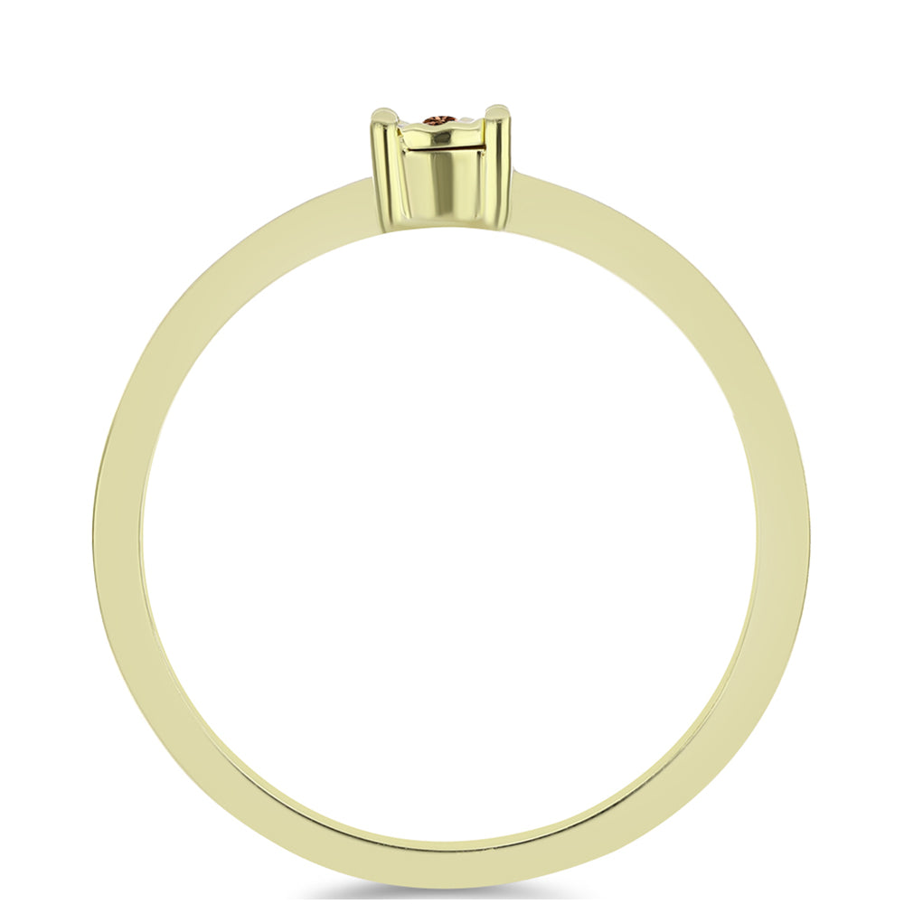 Inel din Argint 925 Placat cu Aur ( 1.6 grame ) cu Diamant Coniac 0.01 Carate