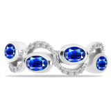 Inel din Argint 925 ( 3.4 grame ) cu Safir Albastru Australian și Topaz Alb 1.53 Carate