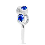 Inel din Argint 925 ( 3.4 grame ) cu Safir Albastru Australian și Topaz Alb 1.53 Carate
