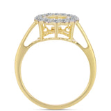 Inel din Argint 925 Placat cu Aur ( 3.19 grame ) cu Diamant Coniac și Topaz Alb 0.58 Carate