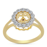 Inel din Argint 925 Placat cu Aur ( 3.19 grame ) cu Diamant Coniac și Topaz Alb 0.58 Carate