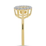 Inel din Argint 925 Placat cu Aur ( 3.19 grame ) cu Diamant Coniac și Topaz Alb 0.58 Carate