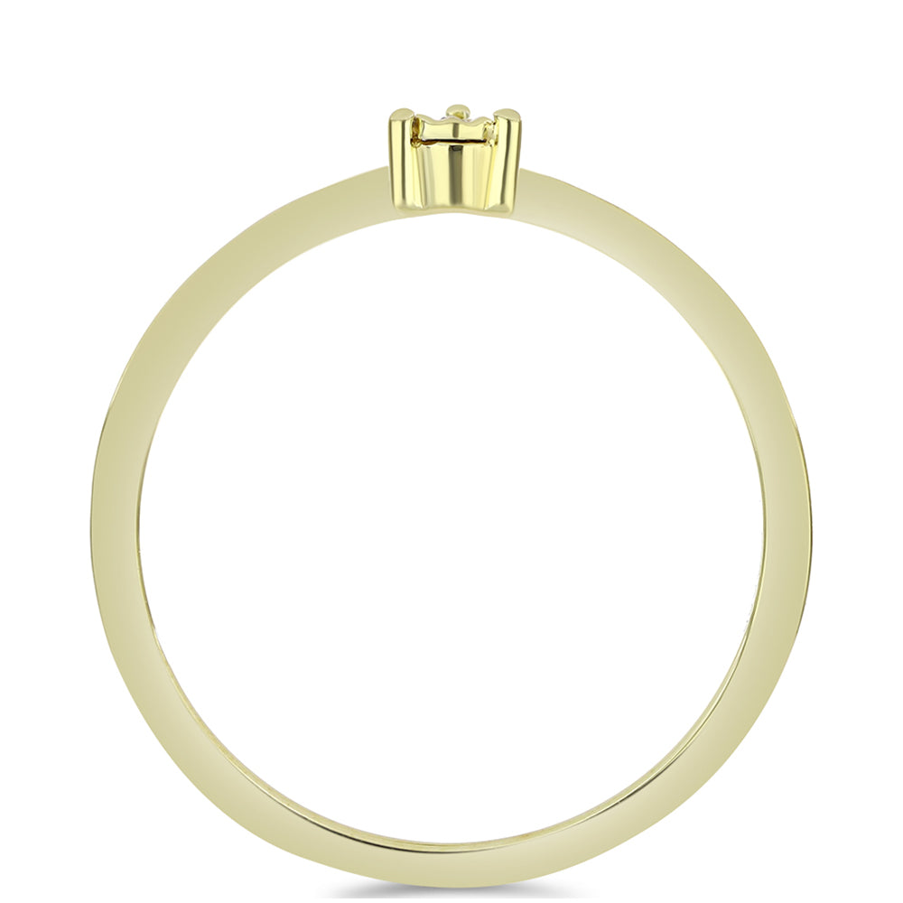 Inel din Argint 925 Placat cu Aur ( 1.51 grame ) cu Diamant Coniac 0.01 Carate