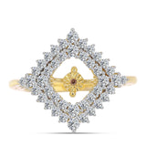 Inel din Argint 925 Placat cu Aur ( 3.54 grame ) cu Diamant Coniac și Topaz Alb 1.09 Carate