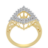 Inel din Argint 925 Placat cu Aur ( 3.54 grame ) cu Diamant Coniac și Topaz Alb 1.09 Carate