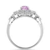 Inel din Argint 925 ( 3.04 grame ) cu Kunzit Pala și Topaz Alb 1.54 Carate