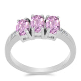 Inel din Argint 925 ( 2.57 grame ) cu Kunzit Pala și Topaz Alb 1.89 Carate
