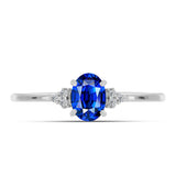 Inel din Argint 925 ( 1.44 grame ) cu Safir Albastru Australian și Topaz Alb 1.06 Carate