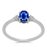 Inel din Argint 925 ( 1.44 grame ) cu Safir Albastru Australian și Topaz Alb 1.06 Carate