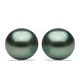 Cercei din Argint 925 Placat cu Aur ( 0.62 grame ) cu Perlă De apă Dulce cu Efect "Verde Tahitian" 1.53 Carate