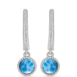 Cercei din Argint 925 ( 3.59 grame ) cu Larimar de Barahona 1.38 Carate