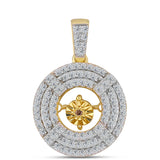 Pandantiv din Argint 925 Placat cu Aur ( 2.91 grame ) cu Diamant Coniac și Topaz Alb 0.62 Carate