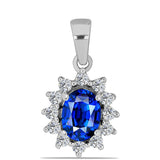 Pandantiv din Argint 925 ( 1.76 grame ) cu Safir Albastru Australian și Topaz Alb 2.35 Carate