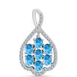 Pandantiv din Argint 925 ( 1.74 grame ) cu Larimar de Barahona și Topaz Alb 1.83 Carate