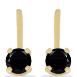 Cercei din Argint 925 Placat cu Aur ( 2.27 grame ) cu Onix Negru 1.07 Carate