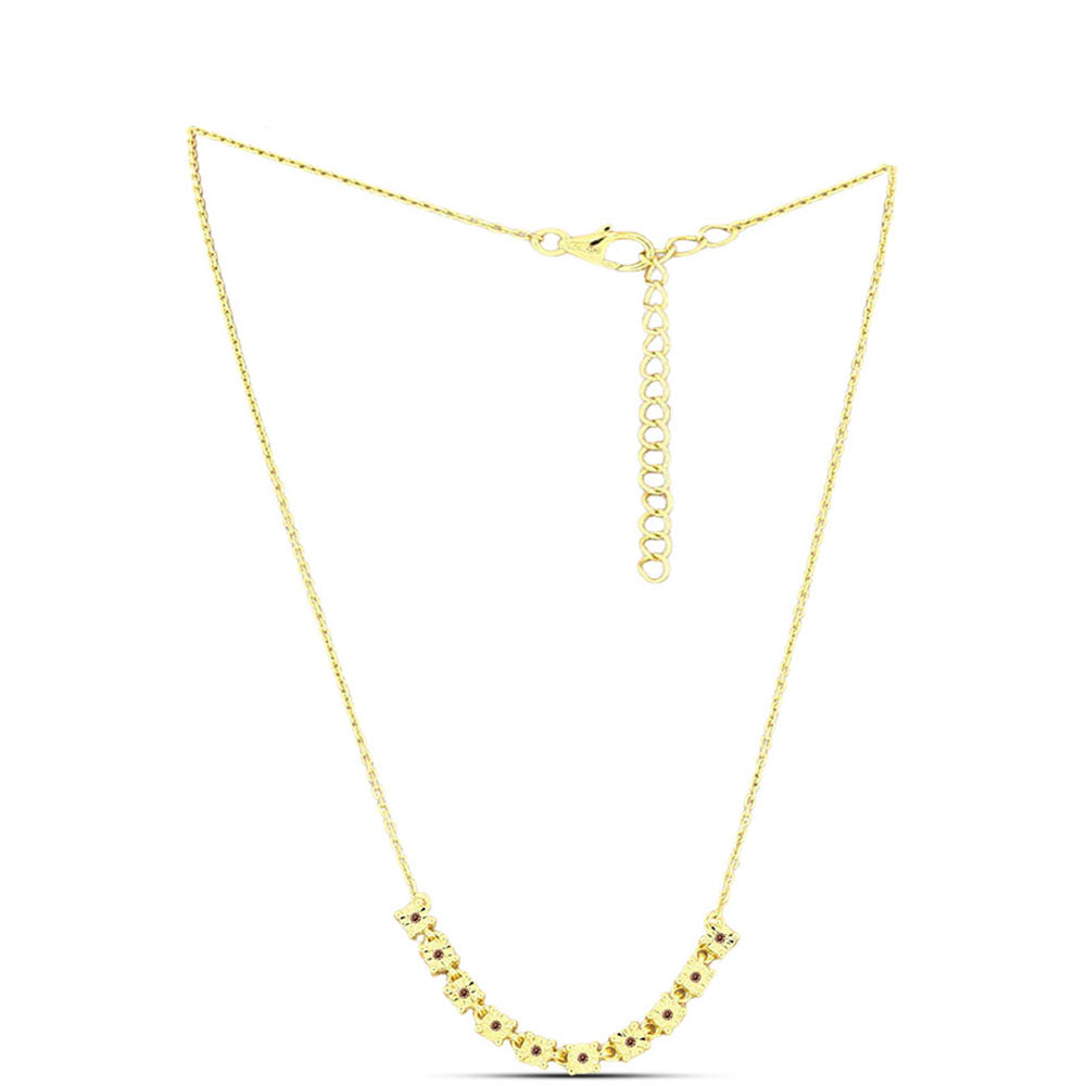 Colier din Argint 925 Placat cu Aur ( 5.39 grame ) cu Diamant Coniac 0.07 Carate