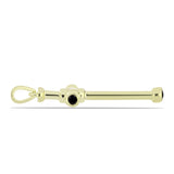 Pandantiv din Argint 925 Placat cu Aur ( 1.97 grame ) cu Onix Negru 0.12 Carate