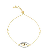 Brățară din Argint 925 Placat cu Aur ( 3.8 grame ) cu Diamant Coniac și Topaz Alb 0.28 Carate