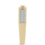 Inel din Argint 925 Placat cu Aur ( 3.95 grame ) cu Diamant Coniac și Topaz Alb 0.38 Carate
