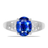 Inel din Argint 925 ( 2.36 grame ) cu Safir Albastru Australian 3.83 Carate