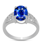 Inel din Argint 925 ( 2.36 grame ) cu Safir Albastru Australian 3.83 Carate