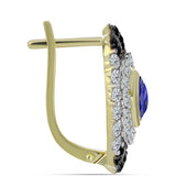 Cercei din Argint 925 Placat cu Aur ( 6.56 grame ) cu Lapis Lazuli și Topaz Alb 2.77 Carate