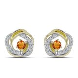 Cercei din Argint 925 Placat cu Aur ( 2.11 grame ) cu Safir Curcubeu și Topaz Alb 0.52 Carate