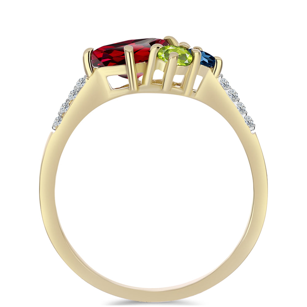 Inel din Argint 925 Placat cu Aur ( 1.93 grame ) cu Safir Curcubeu și Topaz Alb 1.21 Carate