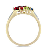 Inel din Argint 925 Placat cu Aur ( 1.93 grame ) cu Safir Curcubeu și Topaz Alb 1.21 Carate
