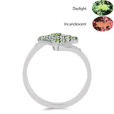 Inel din Argint 925 ( 2.79 grame ) cu Alexandrit Natural și Topaz Alb 0.39 Carate