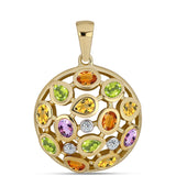 Pandantiv din Argint 925 Placat cu Aur ( 5.53 grame ) cu Safir Curcubeu și Topaz Alb 2.93 Carate