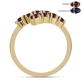 Inel din Argint 925 Placat cu Aur ( 2.55 grame ) cu Granat Tsivory care își schimbă culoarea 1.05 Carate