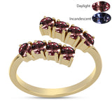 Inel din Argint 925 Placat cu Aur ( 2.55 grame ) cu Granat Tsivory care își schimbă culoarea 1.05 Carate