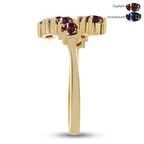 Inel din Argint 925 Placat cu Aur ( 2.55 grame ) cu Granat Tsivory care își schimbă culoarea 1.05 Carate