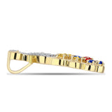 Pandantiv din Argint 925 Placat cu Aur ( 2.35 grame ) cu Safir Curcubeu și Topaz Alb 0.7 Carate