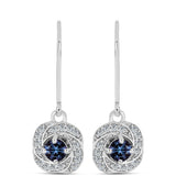 Cercei din Argint 925 ( 2.92 grame ) cu Moissanite Violet Imperial și Topaz Alb 0.78 Carate