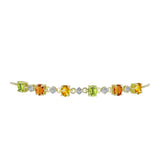 Brățară din Argint 925 Placat cu Aur ( 4.02 grame ) cu Safir Curcubeu și Topaz Alb 3.02 Carate